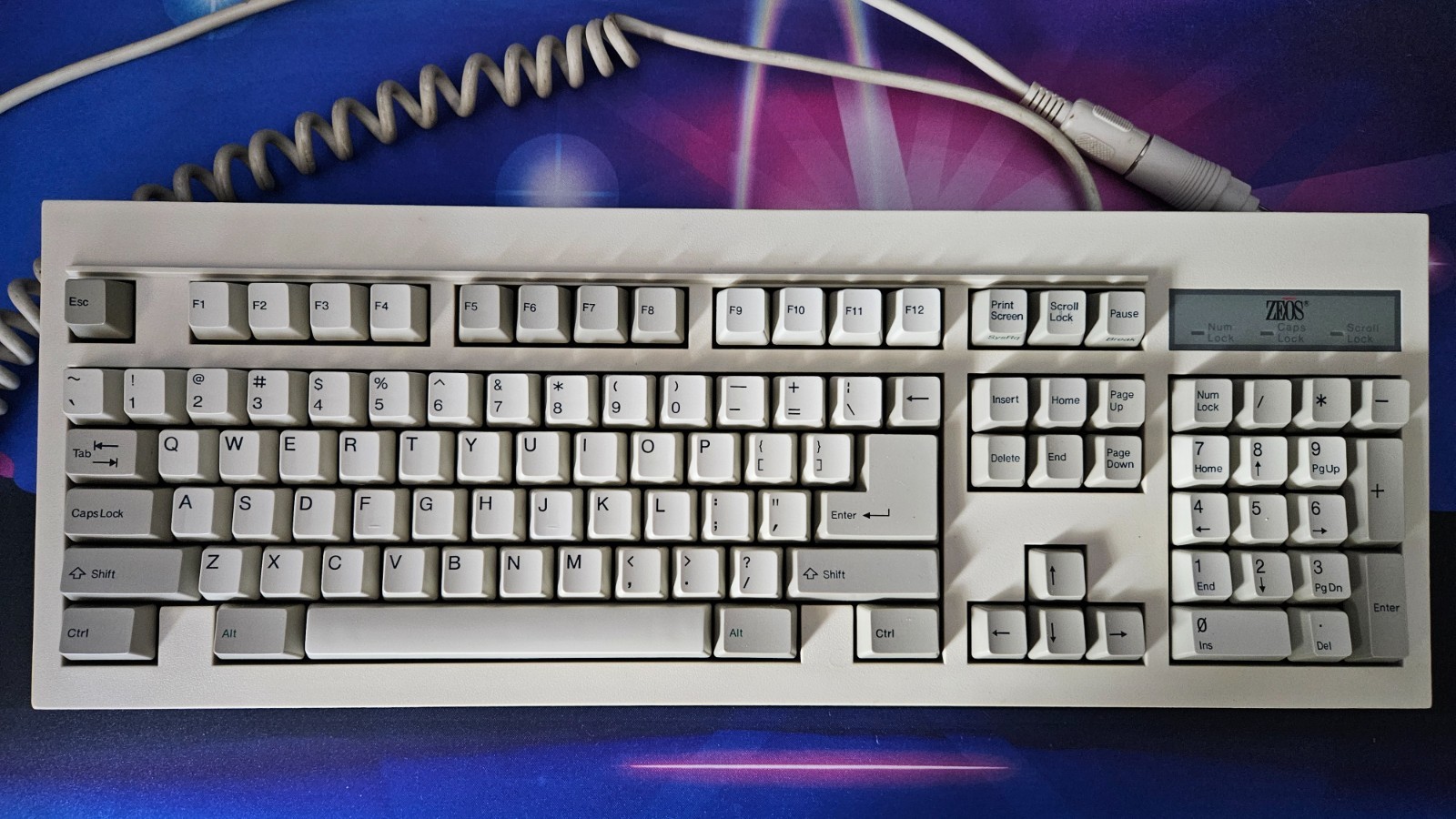 Vintage Zeos NTC KB-6251EA mechanical keyboard, cleaned & tested, READ DESC