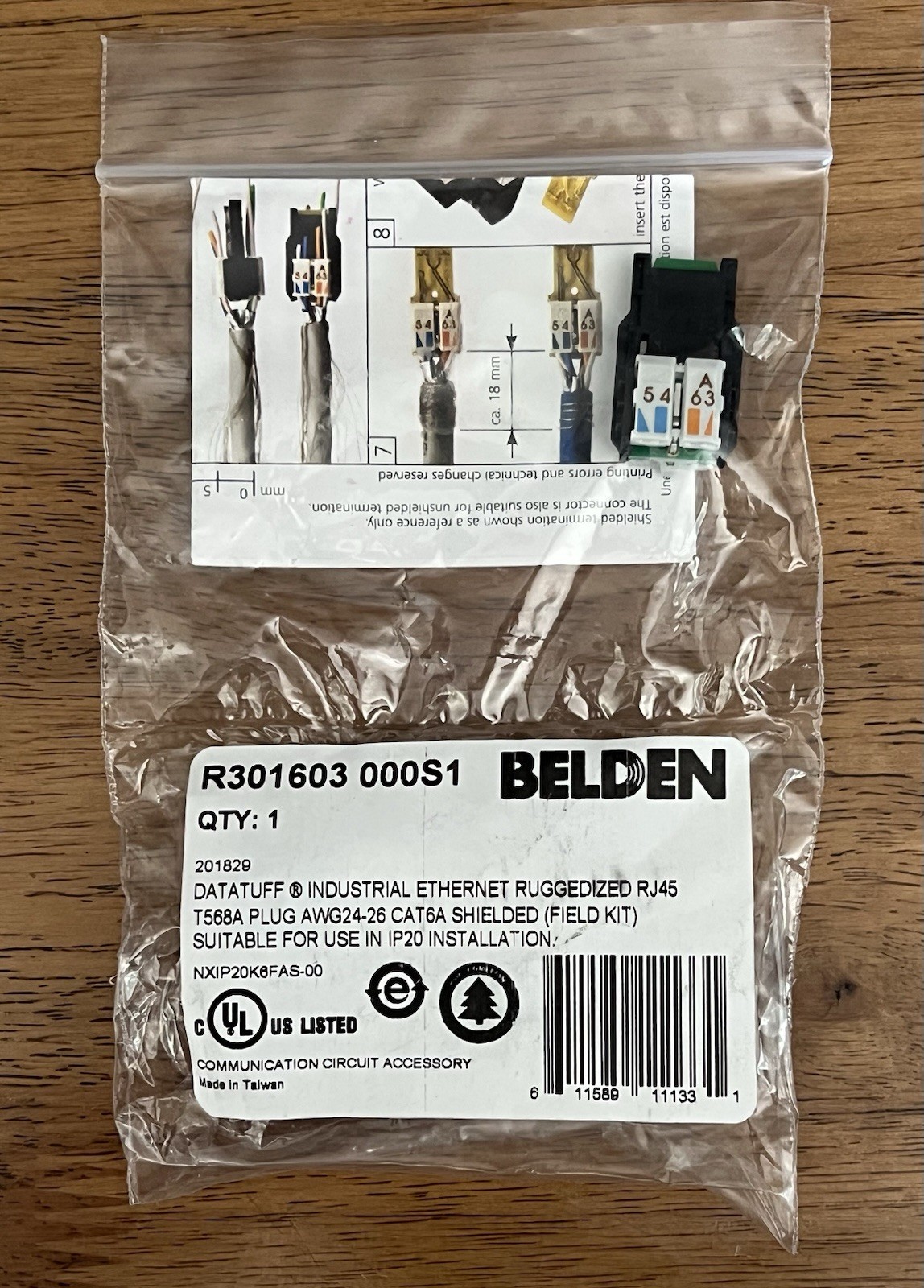 Belden R301603 000S1 Industrial Ethernet RJ45 T568A Plug CAT6A UTP/STP Kit IP20