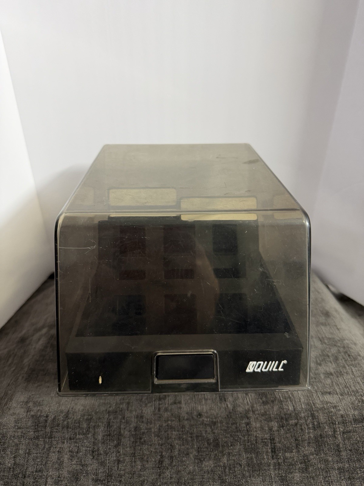 Quill 3.5" Floppy Disk Plastic Storage Box Case Holder - VGC -Vintage Black