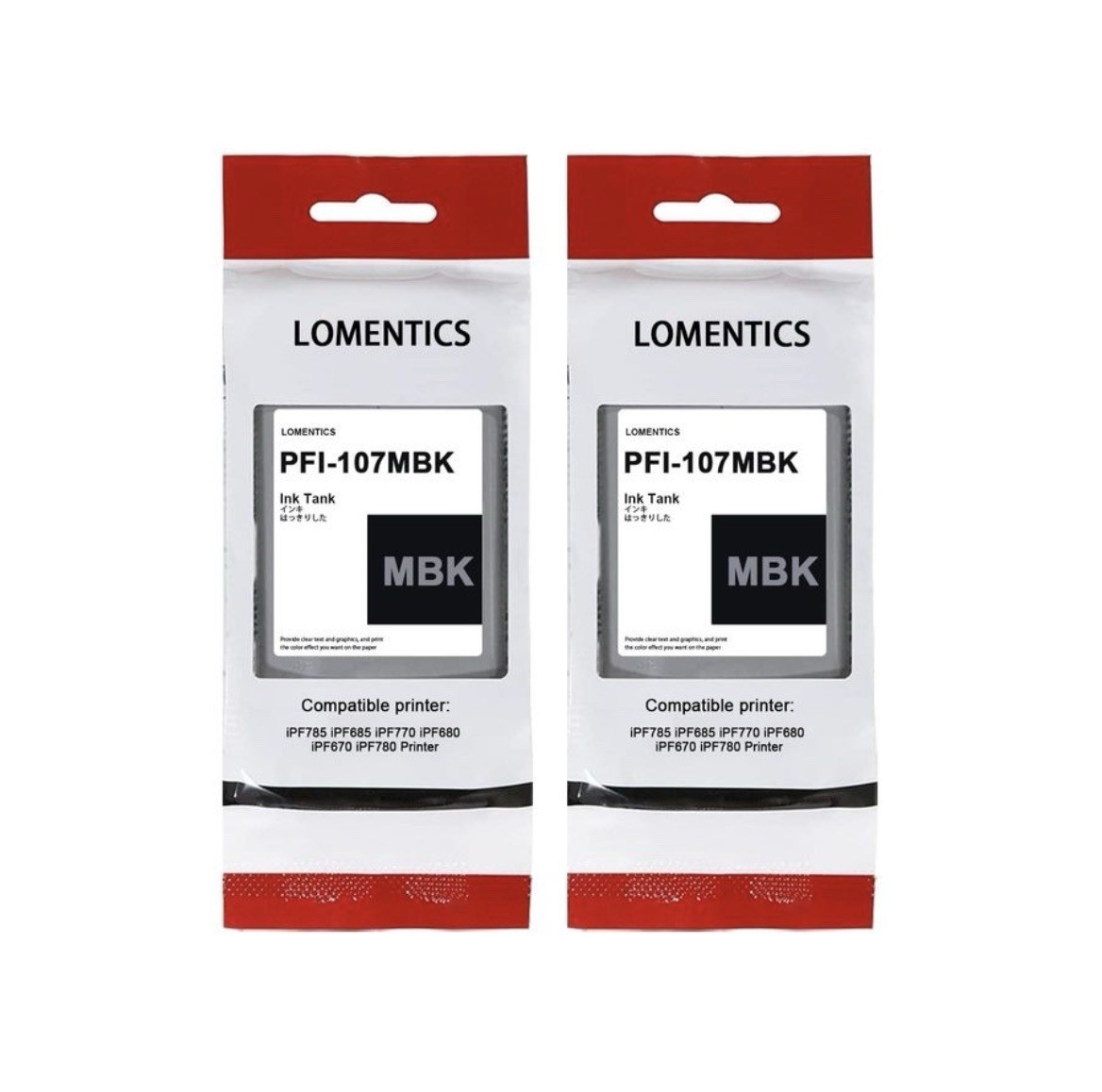 2 x PFI-107MBK Pigment Matte Black Ink Tank for the iPF670, iPF680, iPF685, i...