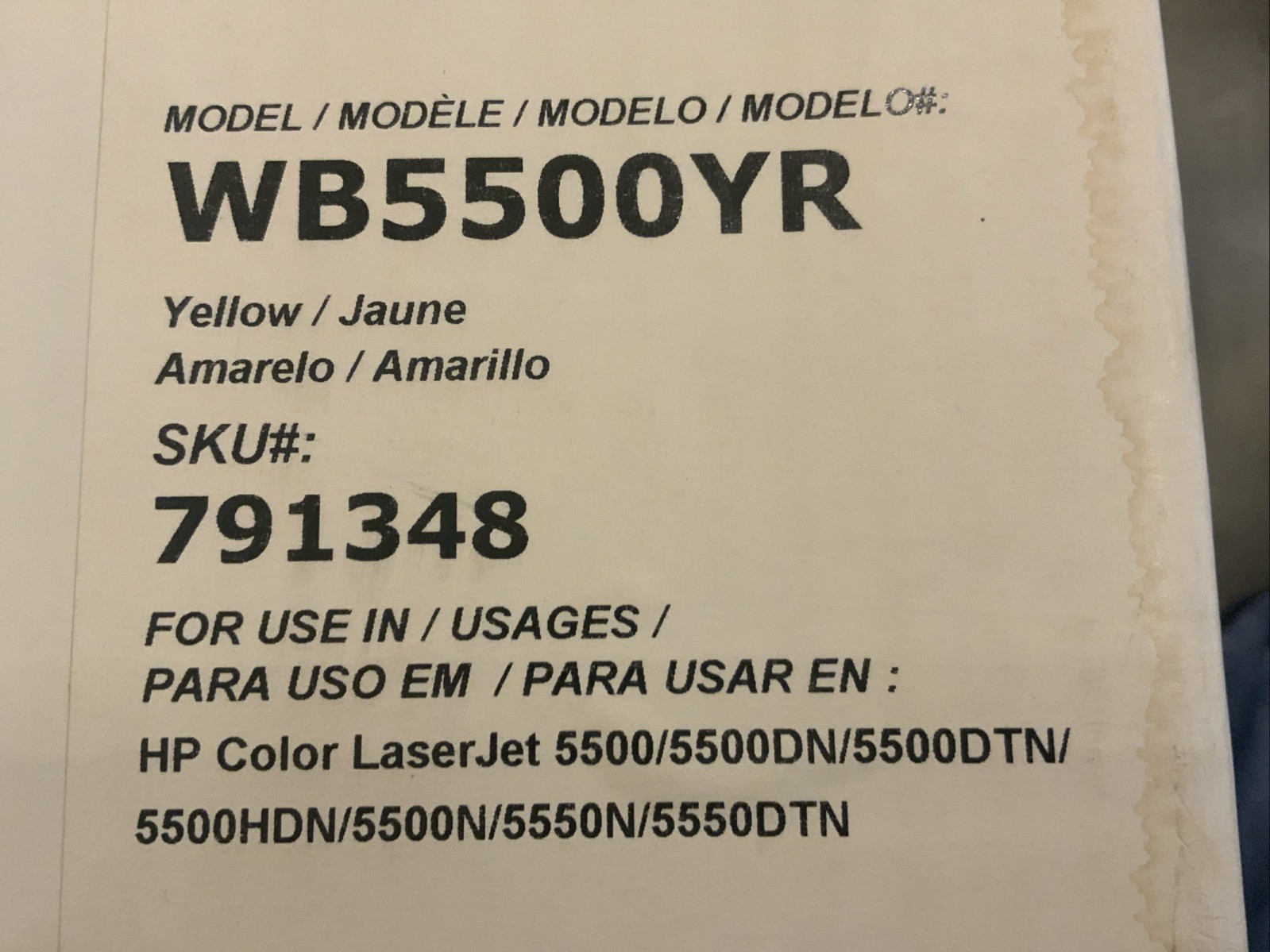 HP compatible Genuine Yellow Toner Cartridge WB5500YR For HP C9732A