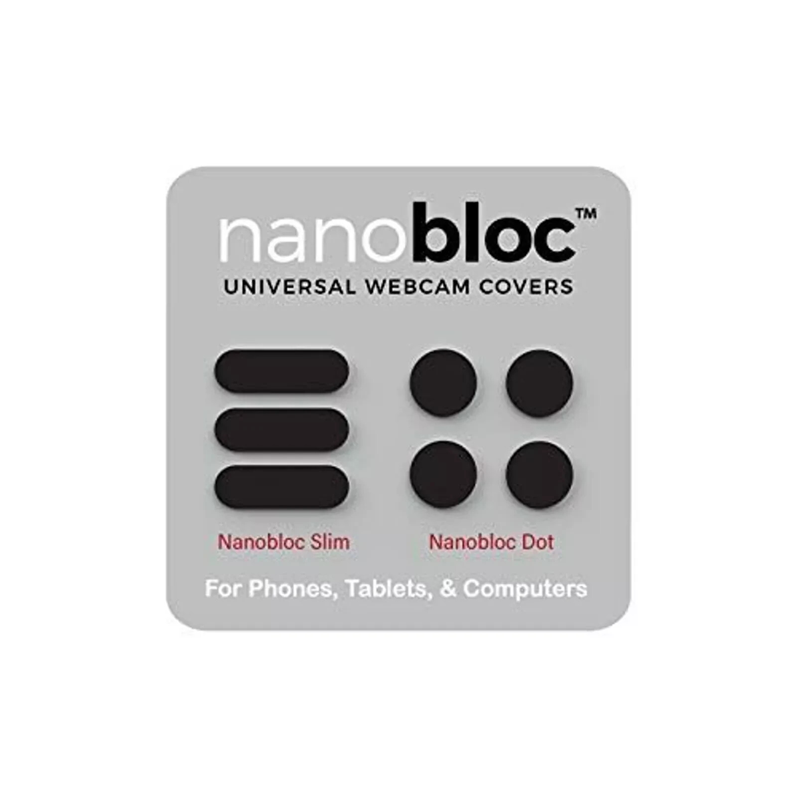Universal Webcam Covers - Dots and Bars, 7 Pieces - Black (SHIP FROM USA)