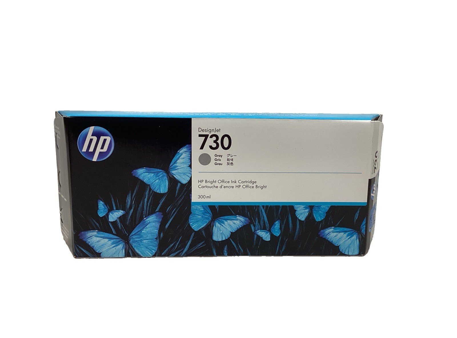 HP 730 DesignJet Gray Bright Office Ink Cartridge P2V72A, 300-ml (OEM New)
