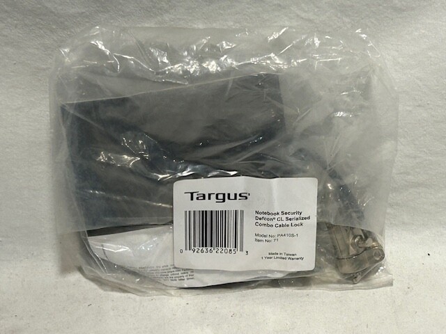 2-PACK Targus Serialized Combo Cable Lock PA410S-1 - NEW - FAST SHIPPING