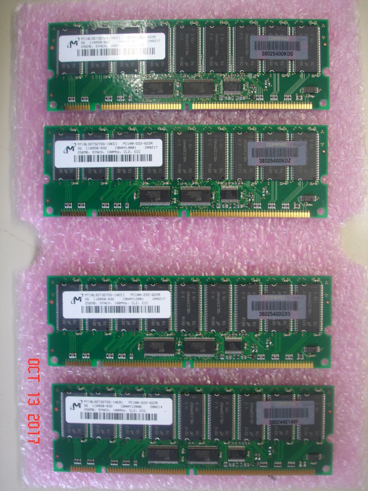 3X-MS810-EA 1GB (4 x 256MB) MEMORY KIT 4  ALPHASERVER DS20L PC100 SYNCH CL2 ECC