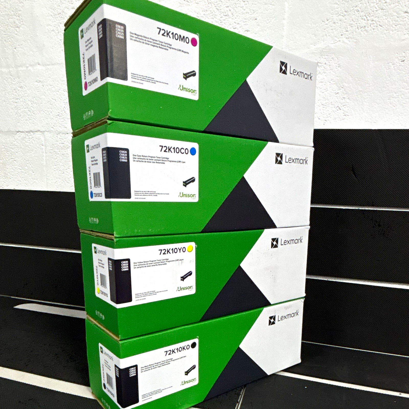 NEW Genuine Lexmark 72K10 CMYK Toner Set 8K CS820 CX820 CX825 CX860 OEM