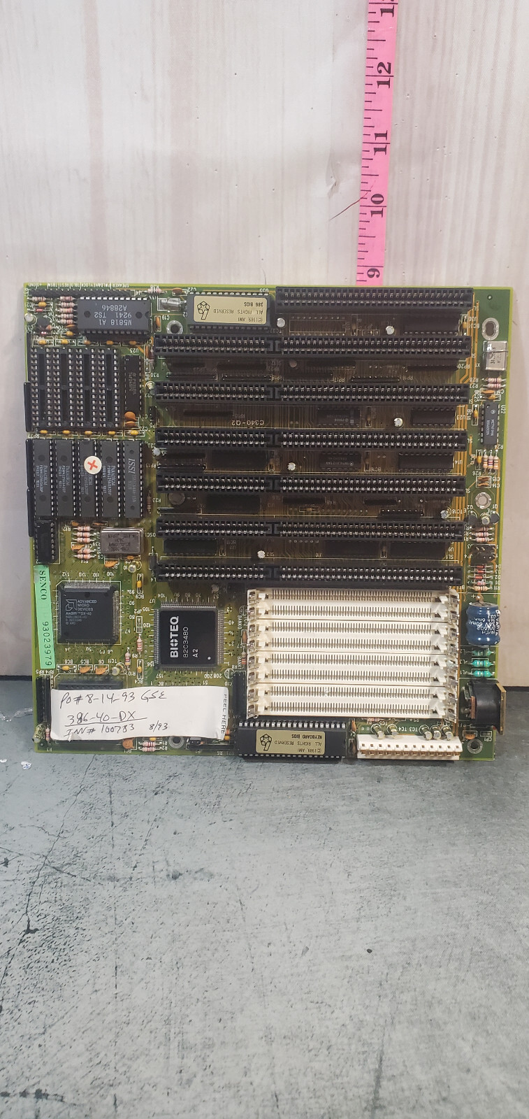 Vintage AMD 386 40 DX MOTHERBOARD FOR PARTS OR REPAIR read
