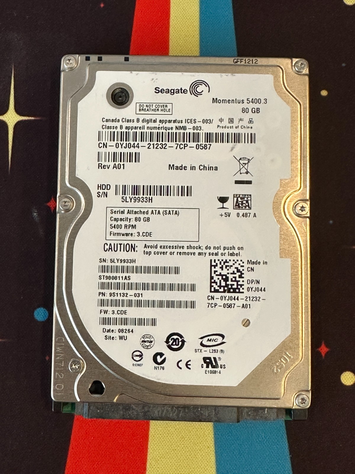 Seagate ST980811AS 9S1132-031 80GB HD 5400.3 Momentus - 313 hours