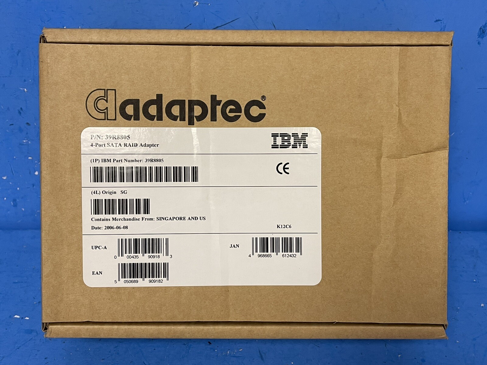 IBM Adaptec 4-Port SATA Raid Adapter P/N: 39R8805