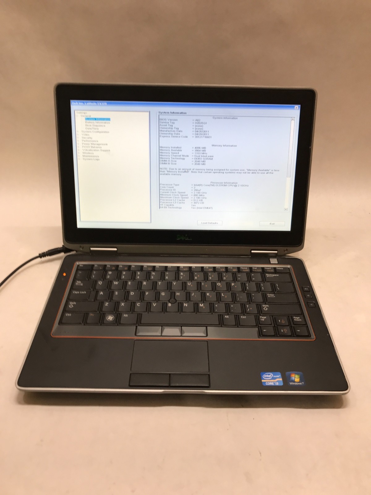Dell Latitude E6320 13" Intel Core i3 4GB RAM NO HDD/OS Missing HDD Caddy - DW