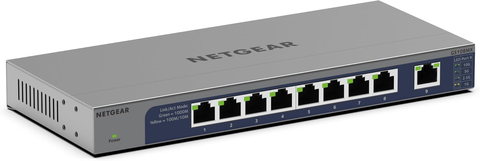 NETGEAR 8-Port 1G/10G Multi-Gigabit Ethernet Unmanaged Switch (GS108MX) - wit...