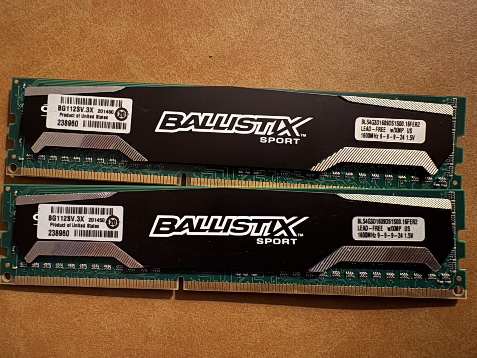 Crucial Ballistix Sport 2 x 4GB - 8GB DDR3 Memory BLS4G3D169DS1S00.16FER2