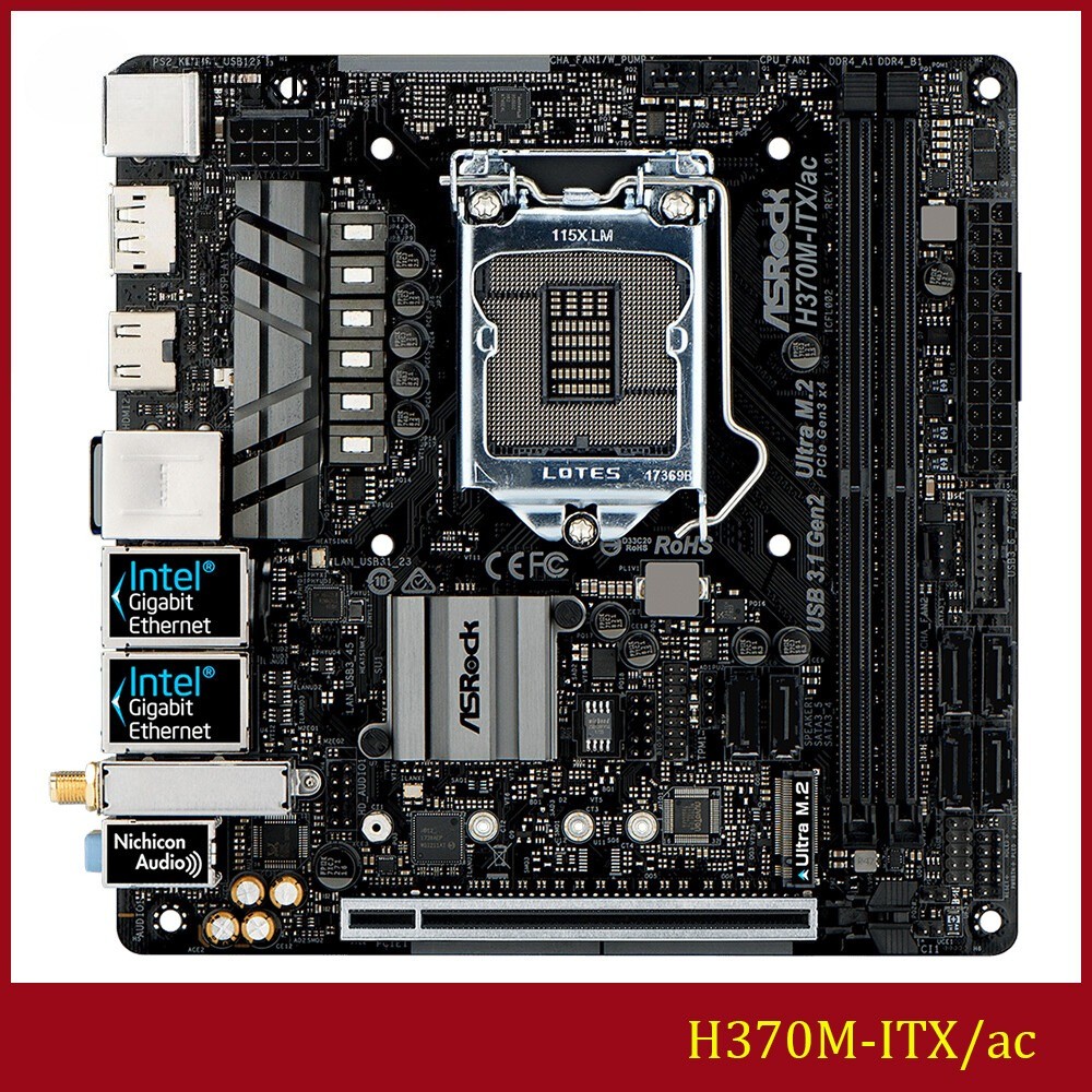 FOR ASROCK H370M-ITX/ac DDR3*2 32GB HDMI DisplayPort 1.2 Mini-ITX Motherboard