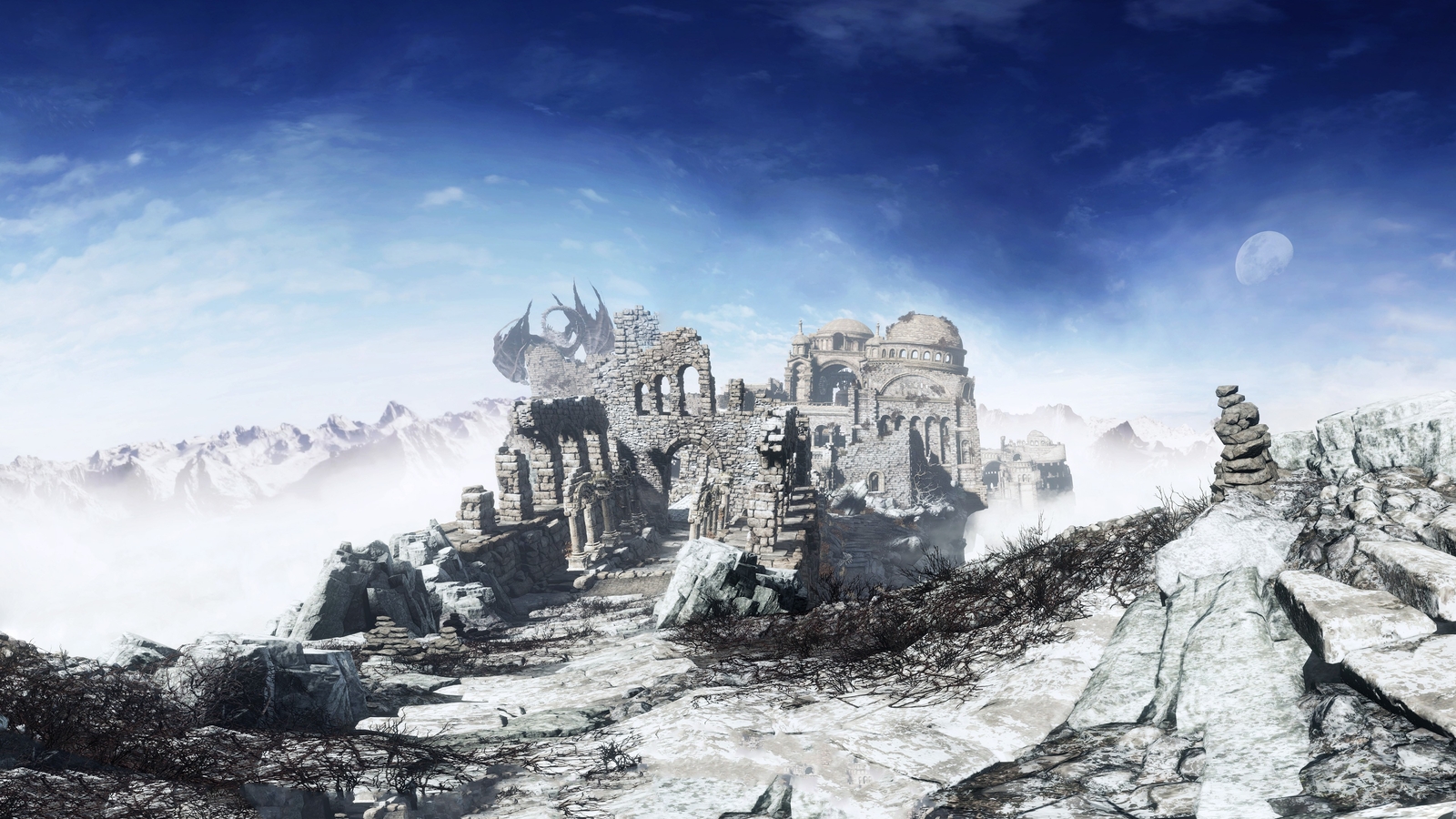 Landscape dark souls iii video games sky moon game from Custom Gaming Mat Desk