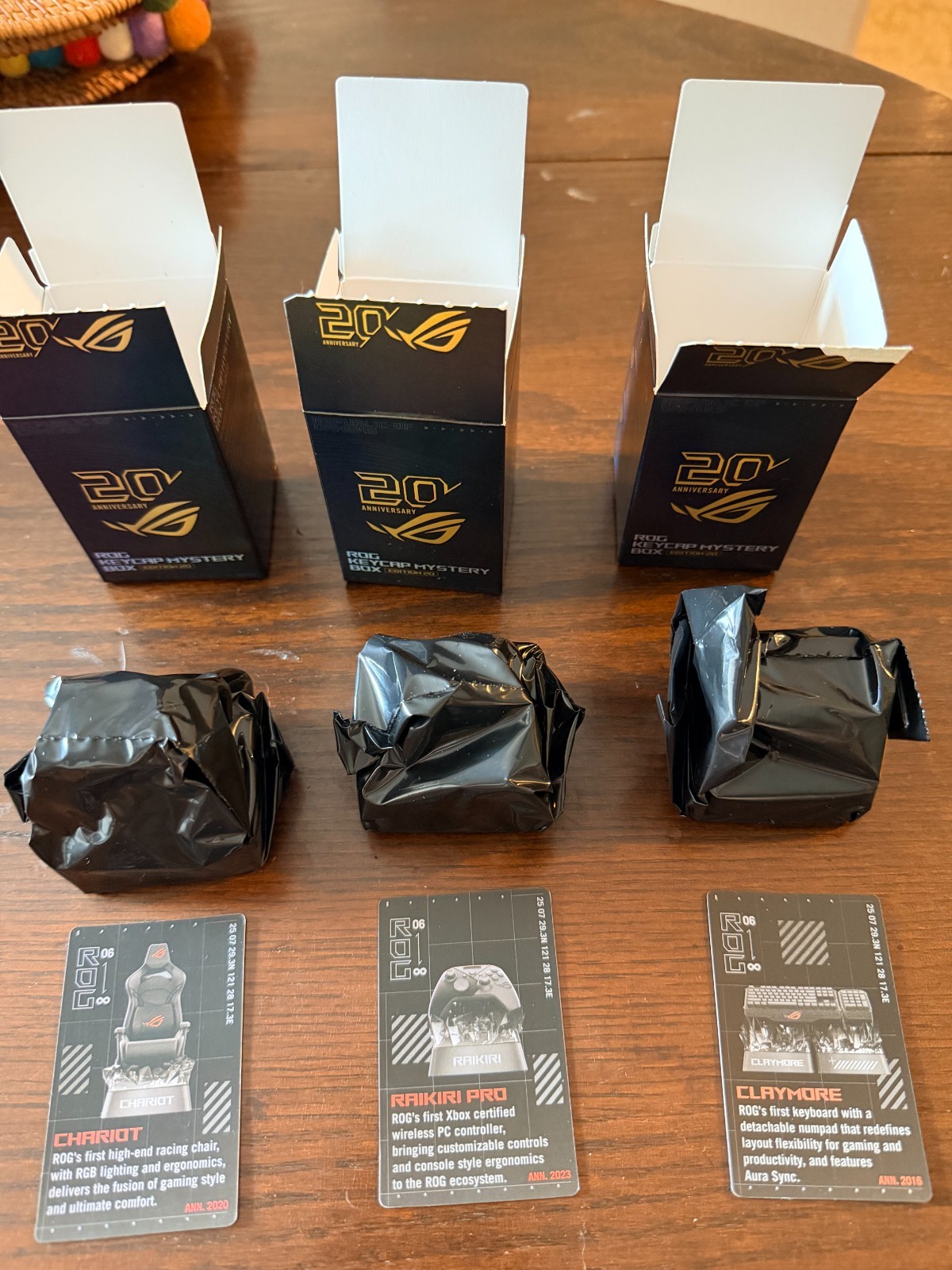 ASUS ROG 20th Edition Keycap Raikiri, Claymore & Chariot Open Box Set of 3