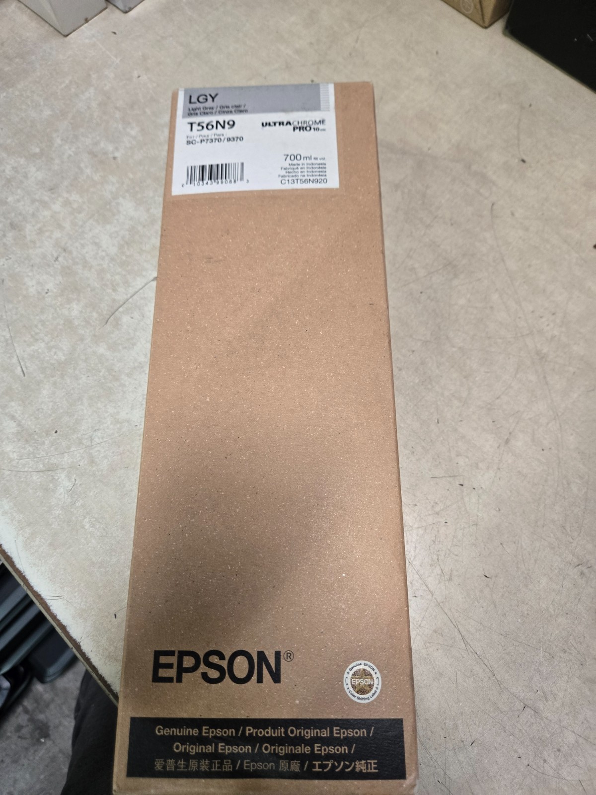 Genuine Epson UltraChrome Light Gray Ink T56N9 2028 SEALED