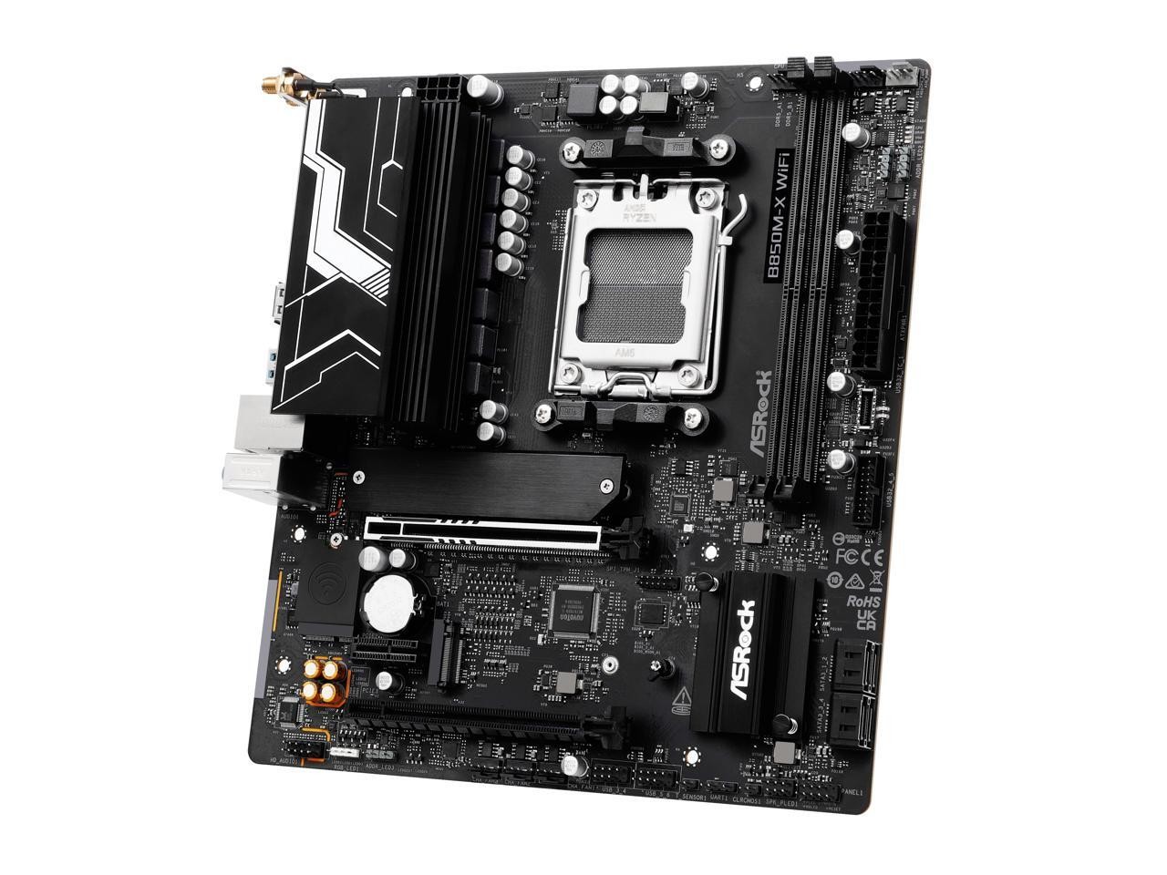 ASRock B850M-X WiFi R2.0 AM5 AMD B850 SATA 6Gb/s USB 3.2 Dual Graphics Outputs