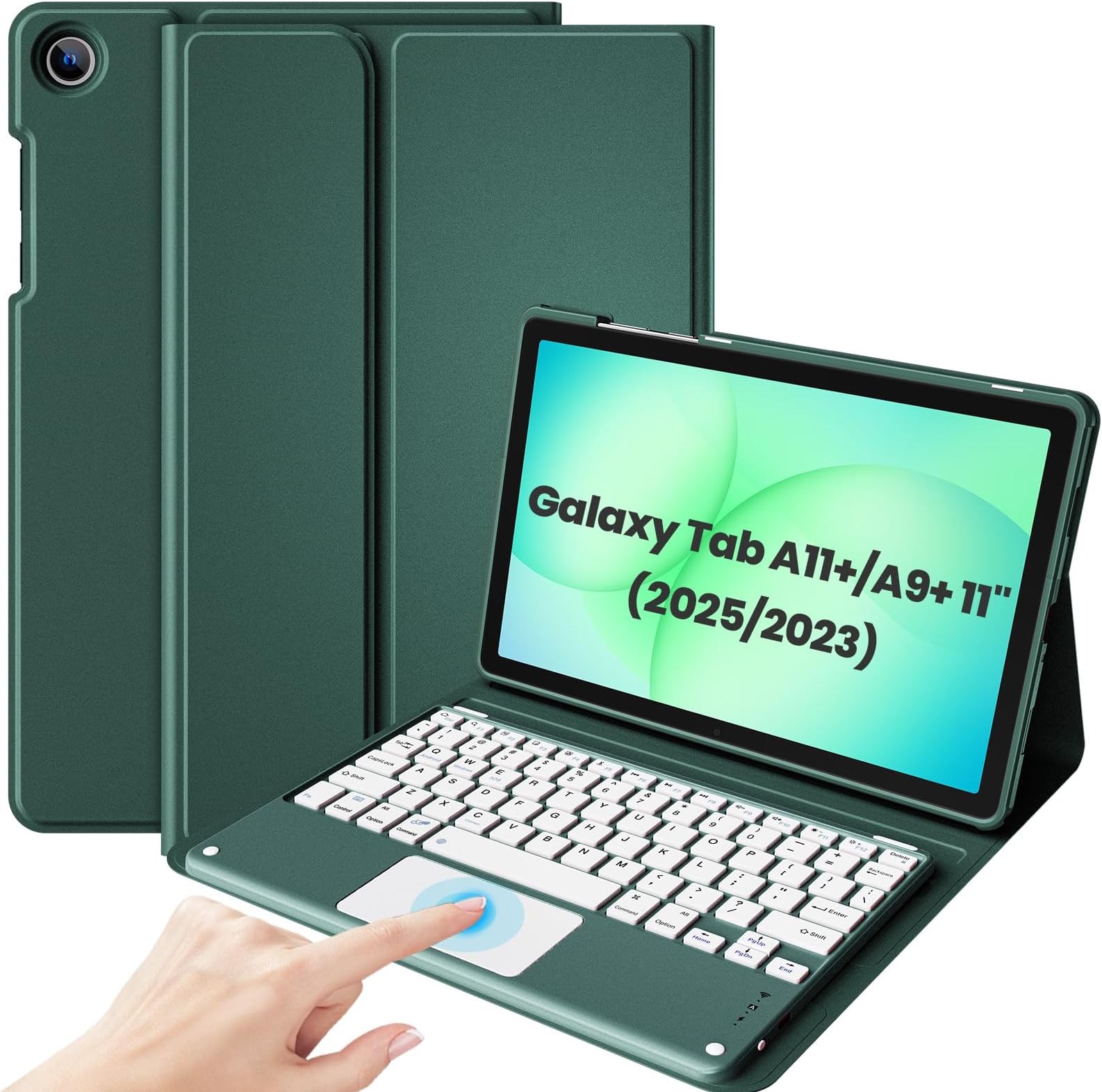 ProCase Wireless Touchpad Keyboard Case for Galaxy Tab A11+/A9+ 11", MGreen |...