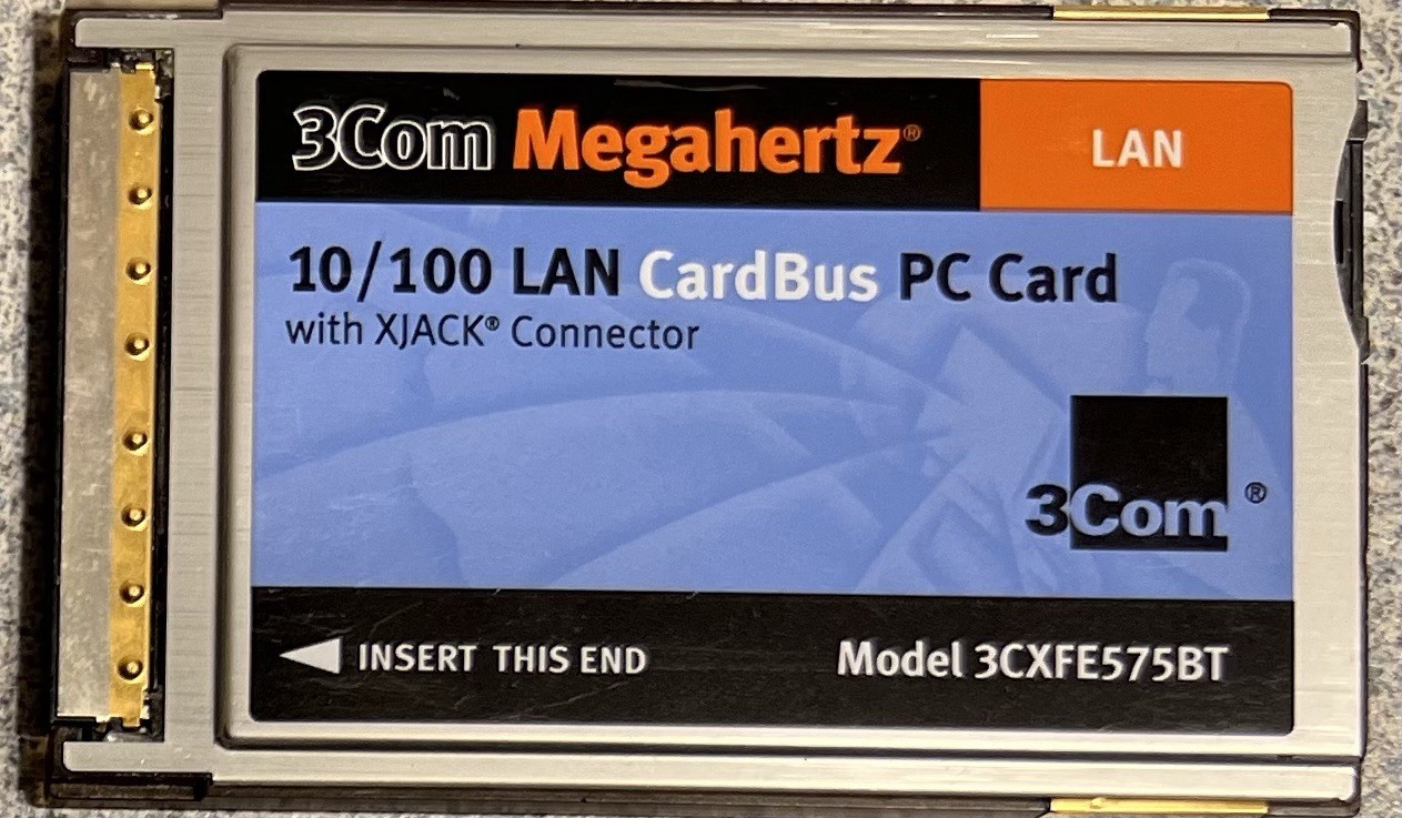 3COM Megahertz 10/100 LAN CardBus PC Network Card w/ XJACK Connector 3CXFE575BT