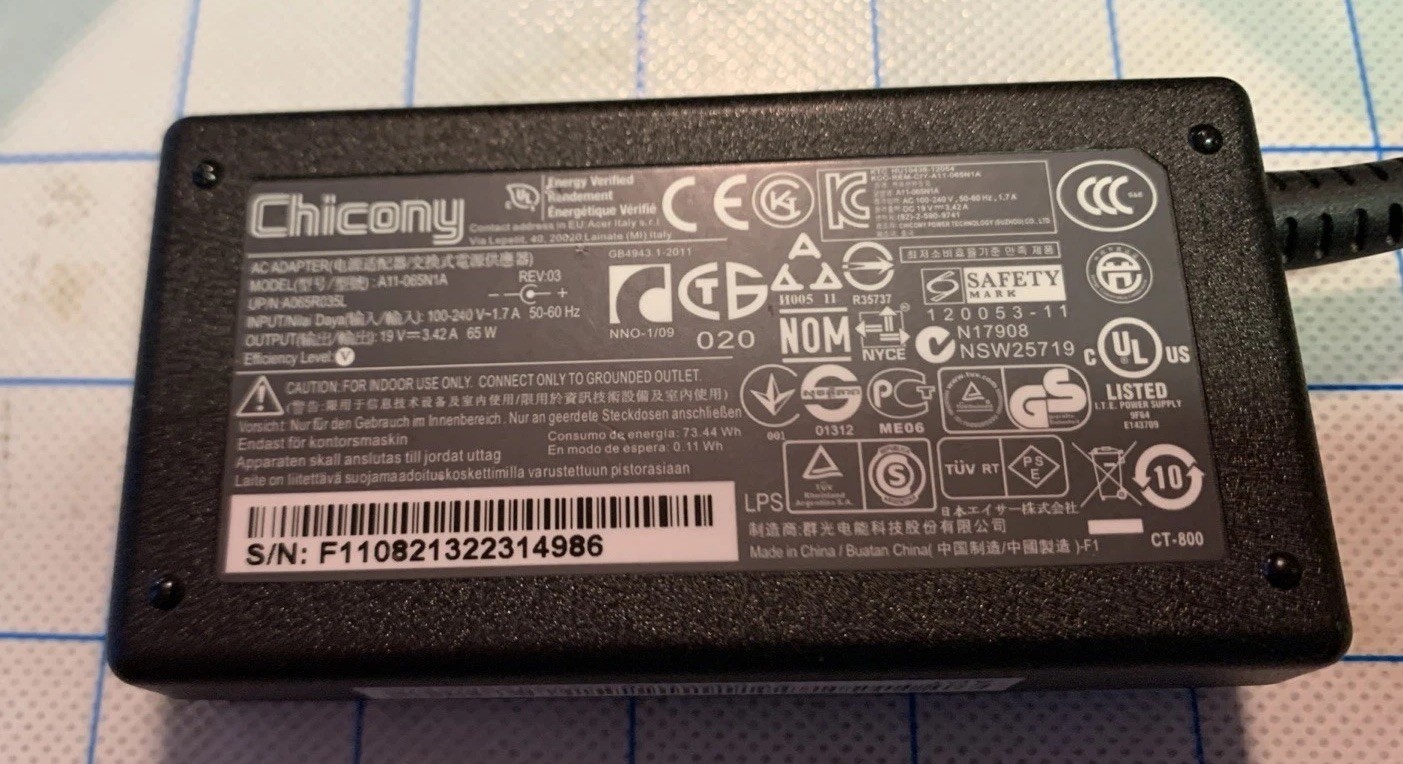 A11-065N1A AC Adapter OEM 19V 3.42A 65W