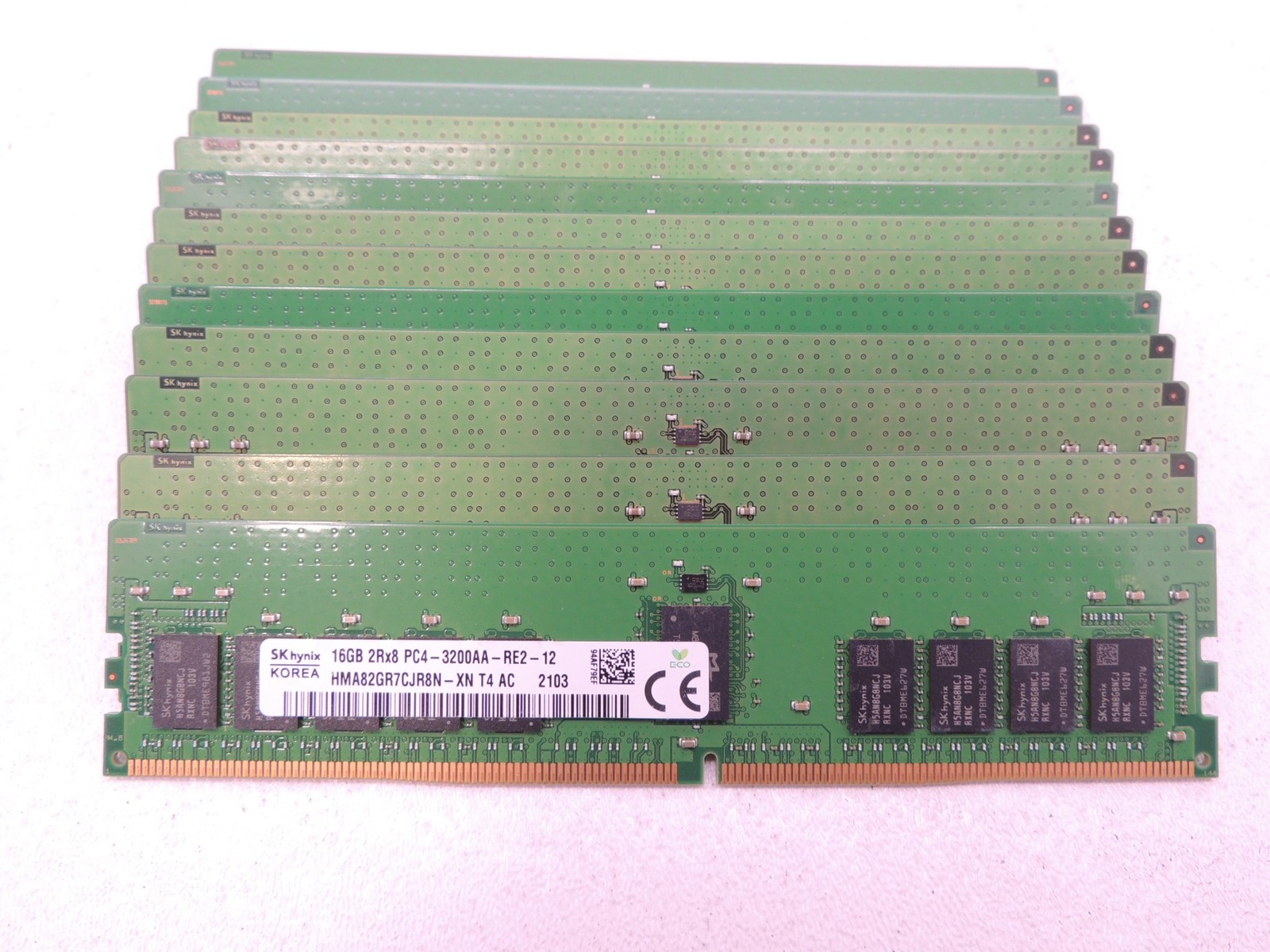 Lot of 23 SK Hynix 16GB 2Rx8 PC4-3200AA DDR4 ECC REG Server Ram Memory