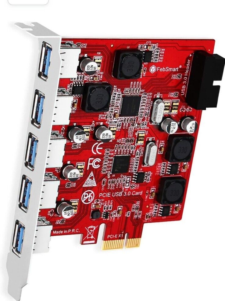 NIB FebSmart PCI Express USB 3.0 Expansion Card FS-U7S-Pro