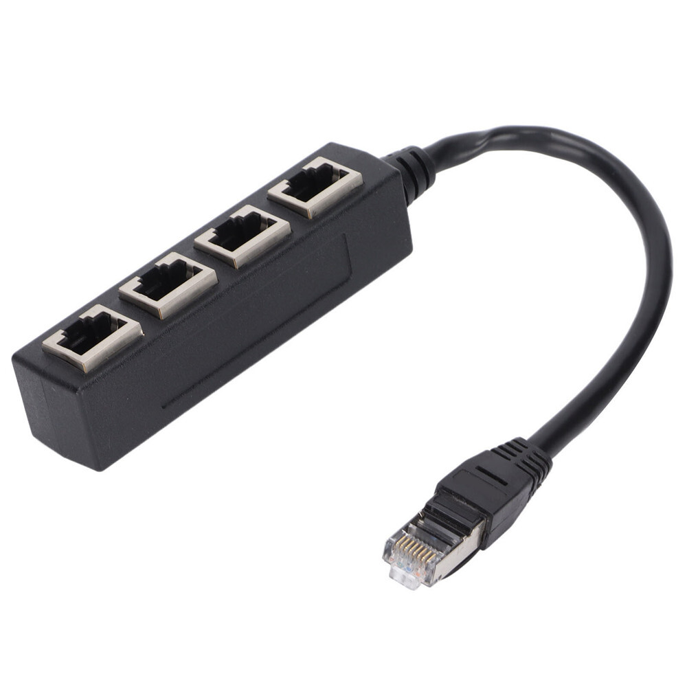 LAN Ethernet Cable Plug 1-4 Way Port Connector RJ45 Splitter Converter Adapter