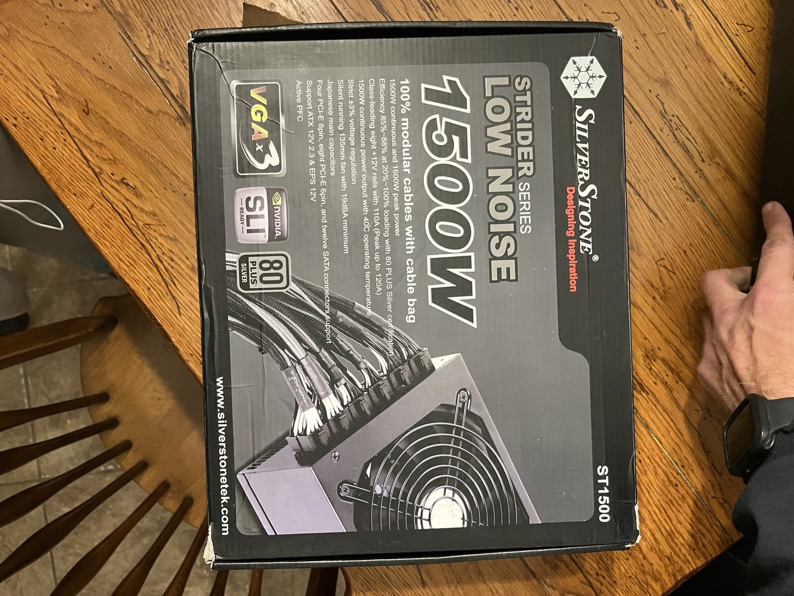SilverStone ST1500 Strider Series 1500W 80 Plus Silver Box & Manual 