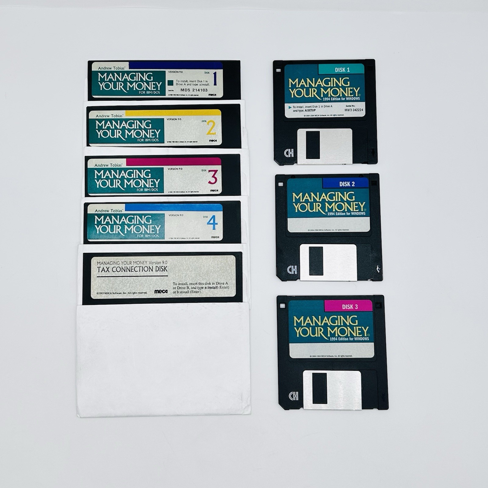 Managing Your Money 1992 Floppy Disks MECA MS-DOS Vintage Andrew Tobias Complete