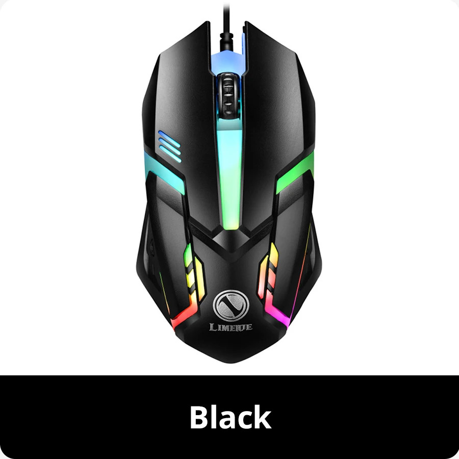 LED Backlit Wired Gaming Mouse for Desktop Laptop Mute Office Use