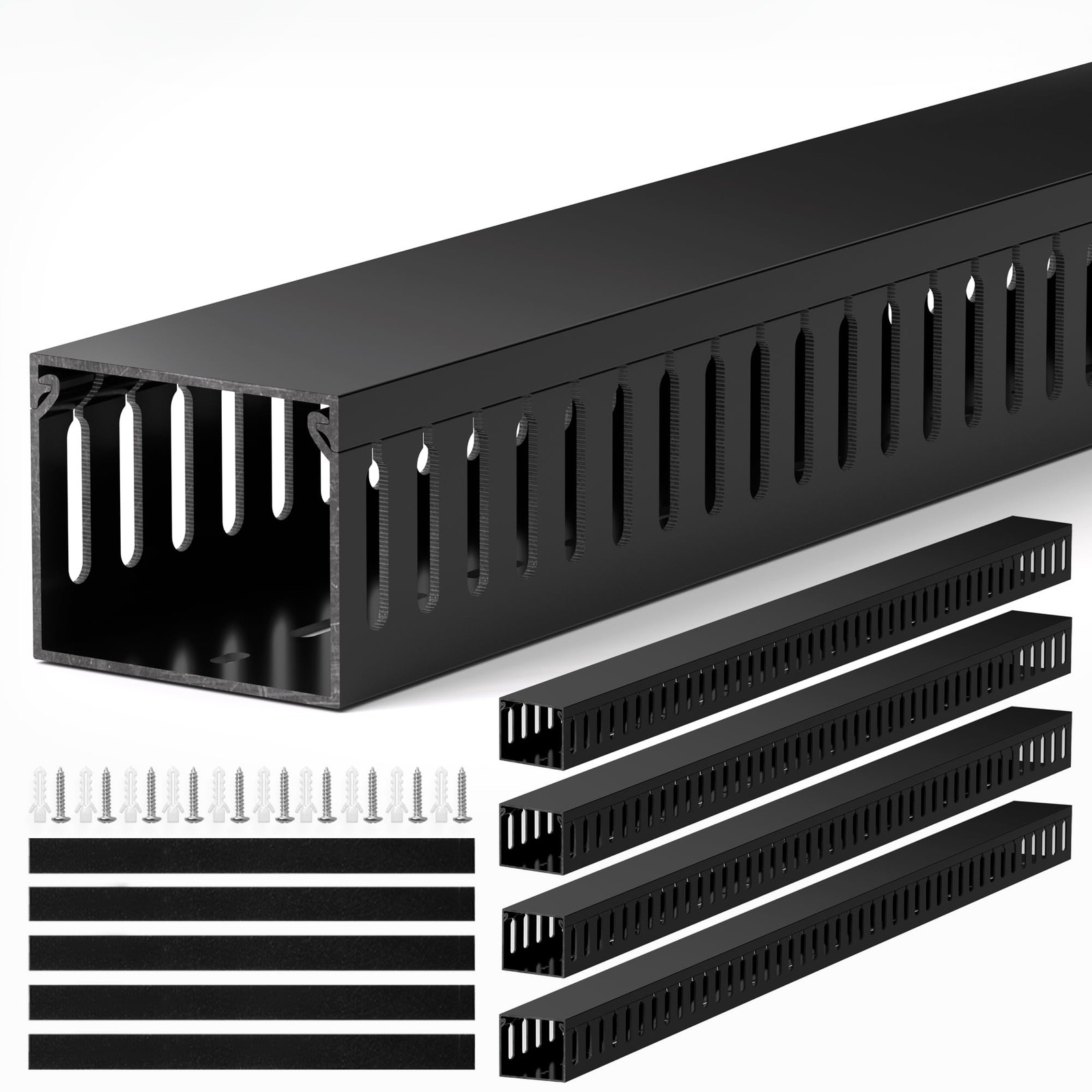 95in (4x L23.6in) Professional Server Rack Cable Management Raceway, Large Ca...