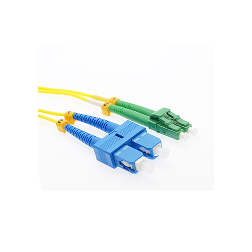 15m LC(APC)-SC(UPC) Duplex 9/125 OS2 Singlemode Fiber Cable Yellow OFNR 50FT