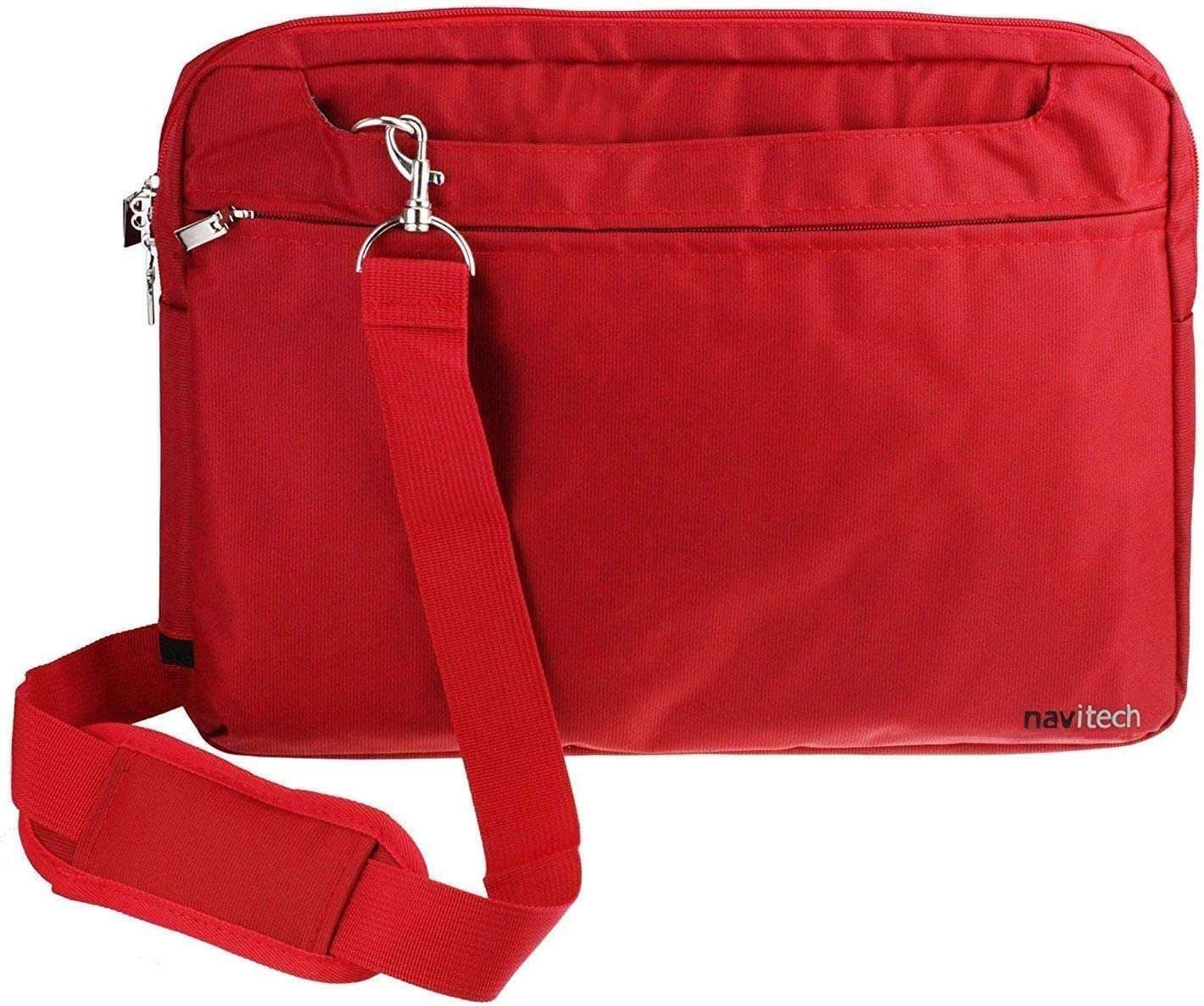Navitech Red Water Resistant Travel Bag For FACETEL 10 Inch Android 13 Tablet