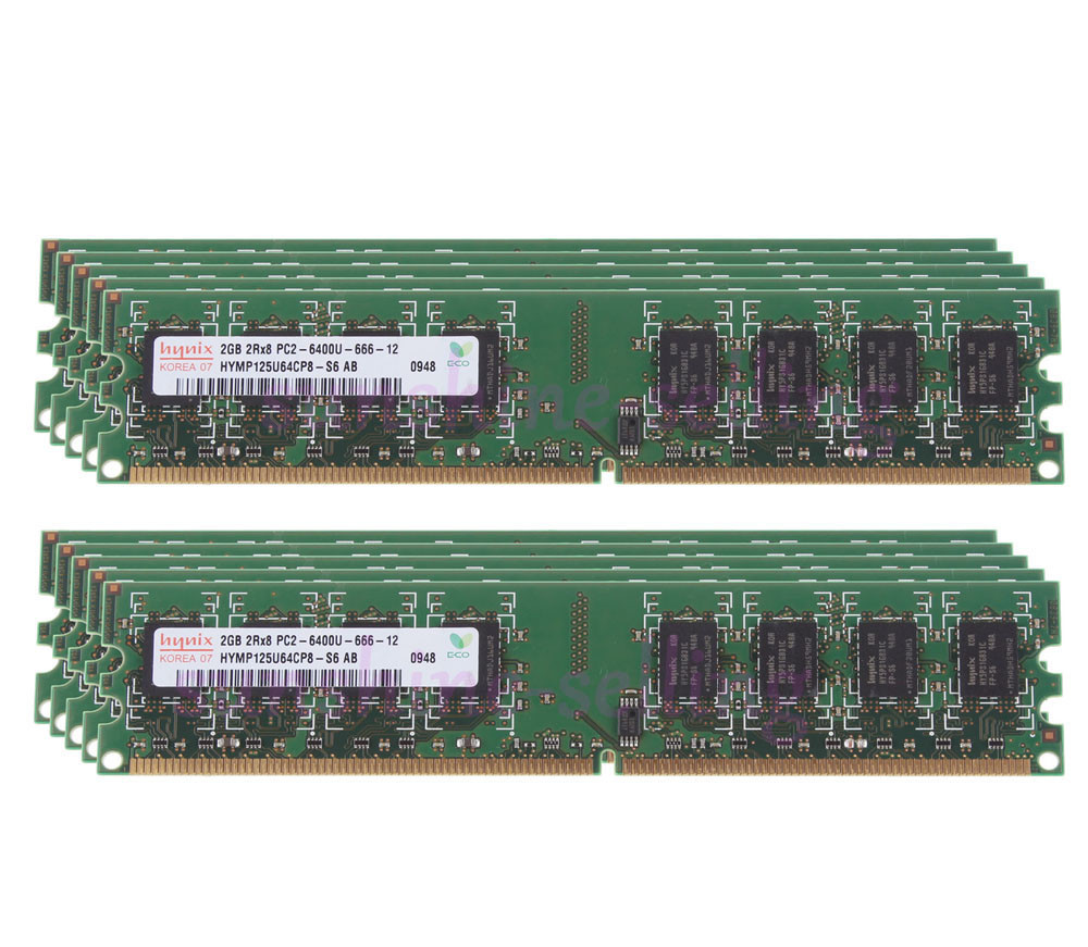 Lot Hynix 10pcs 2GB 2RX8 PC2-6400U DDR2 800MHz RAM Memory DIMM Desktop Intel Kit