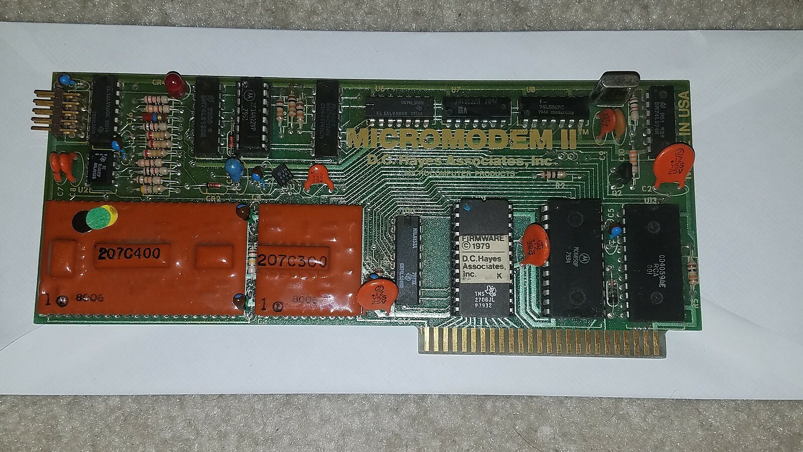 VINTAGE MICROMODEM II 2 DC HAYES BOARD INTERFACE CARD APPLE II GUARANTEED #184