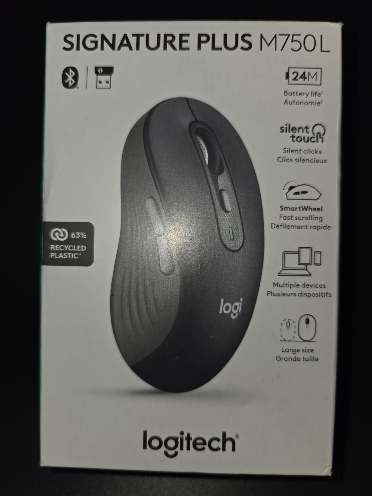 Brand New Sealed Logitech Signature Plus M750 L Wireless Mouse Graphite BT