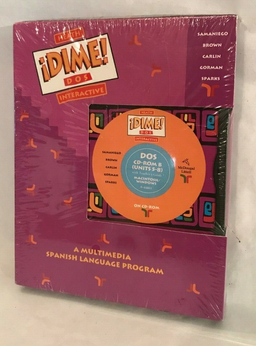 Vtg 1997 DIME DOS software teach Spanish language prog CD-ROM B Units 5-8 NEW