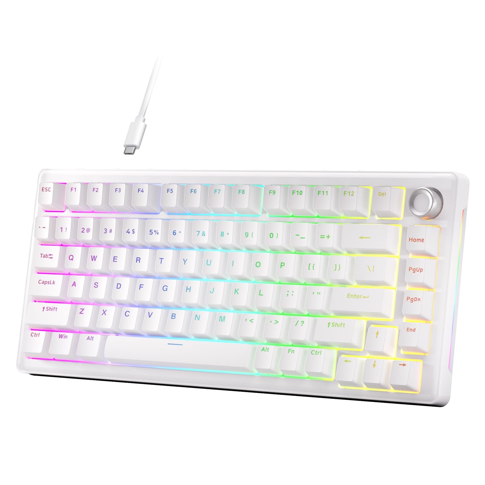 DK81E 75% Mechanical Gaming Keyboard, HotSwappable, PreLubed Linear Switches,...