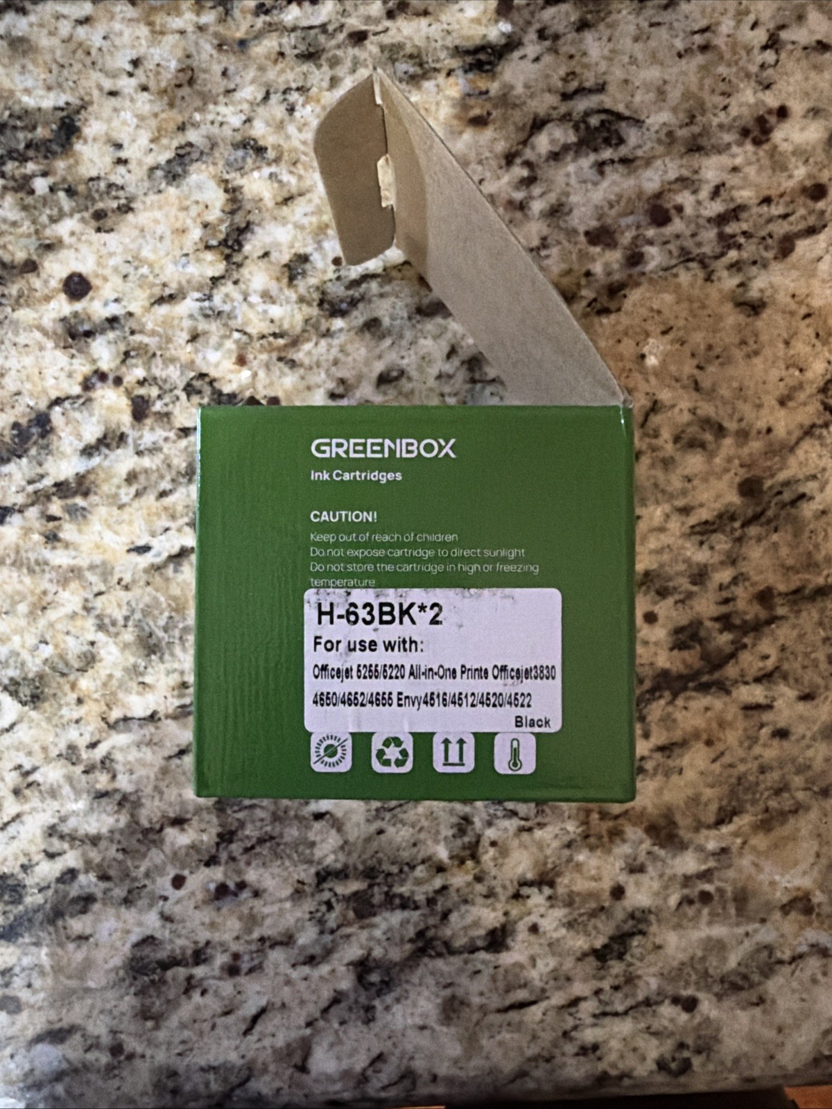 Greenbox Printer Ink Cartridge Black H-63BK Officejet