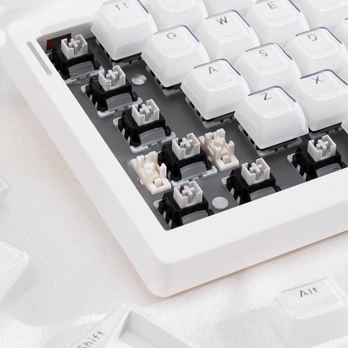 135 Keys White Crystal Jelly Translucent MDA Keycaps Fits 60/65/75/80/95/100%