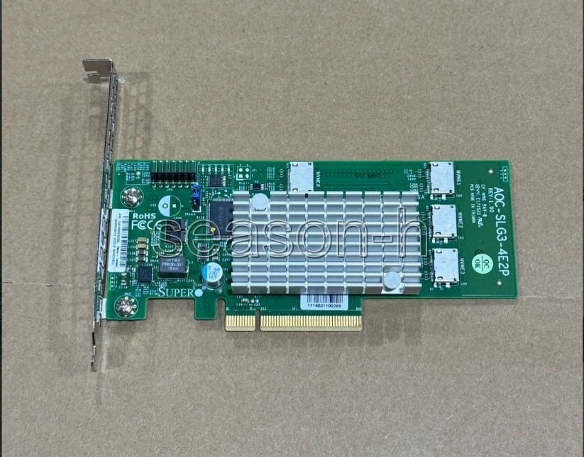 Genuine SuperMicro AOC-SLG3-4E2P 4-Port Gen-3 Internal NVMe Host Bus Adapter