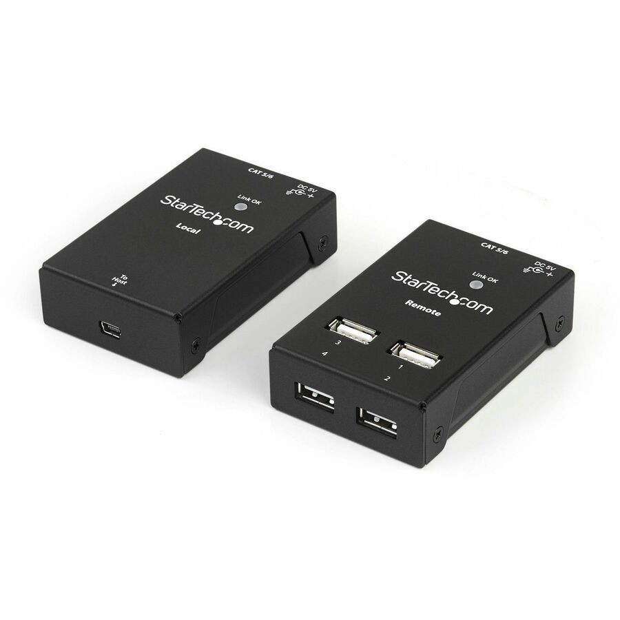 StarTech 4 Port USB 2.0 Over Cat5 or Cat6 Extender up to165ft 50m USB2004EXTV