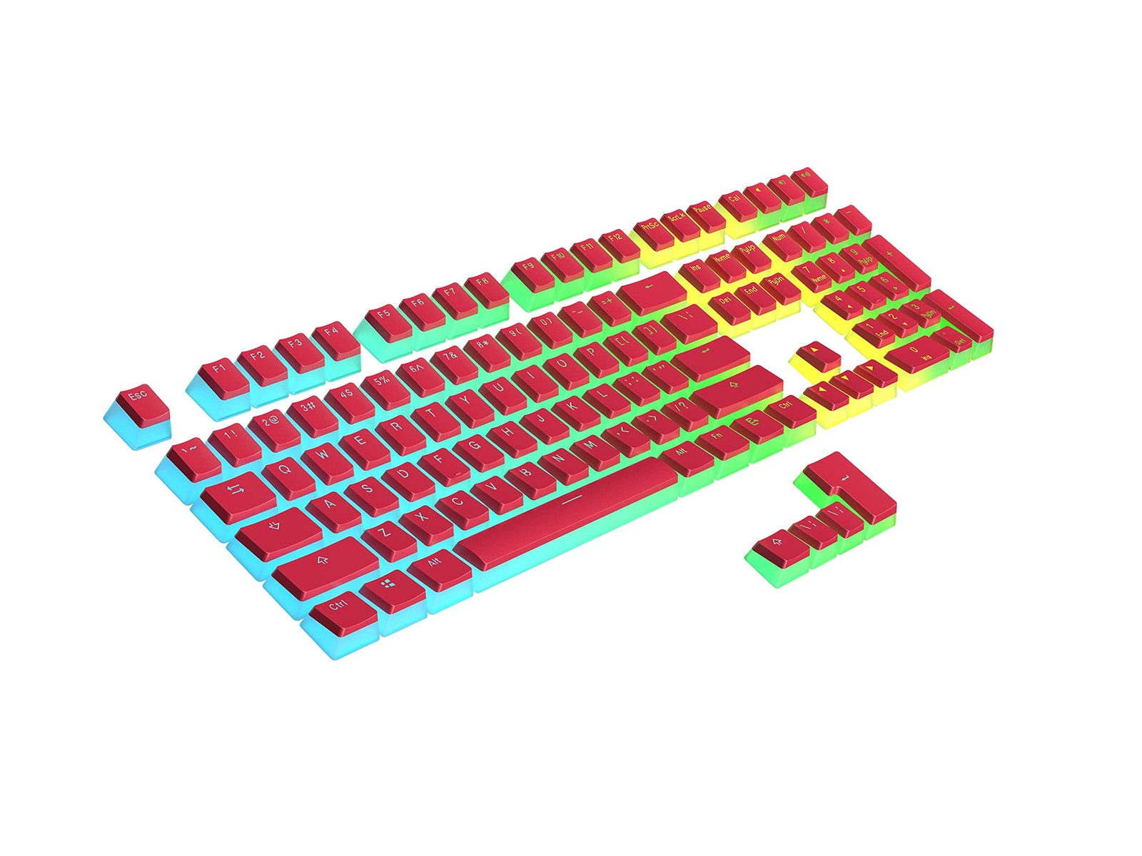 Pudding PBT Keycaps | 112 Double Shot Translucent ANSI US  ISO Layout | OEM P...