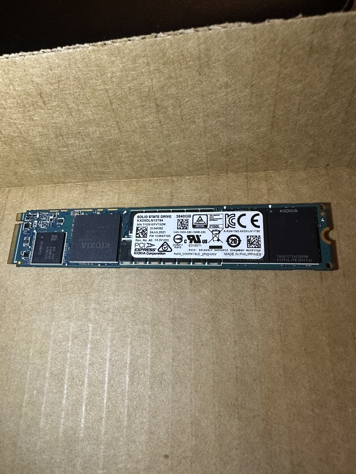Kioxia 3,840gb SSD RoHS Compatible