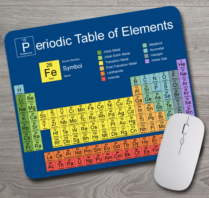 Periodic Table of Elements ~ Chemistry ~ Mouse Pad / PC Mousepad ~ Science Gift