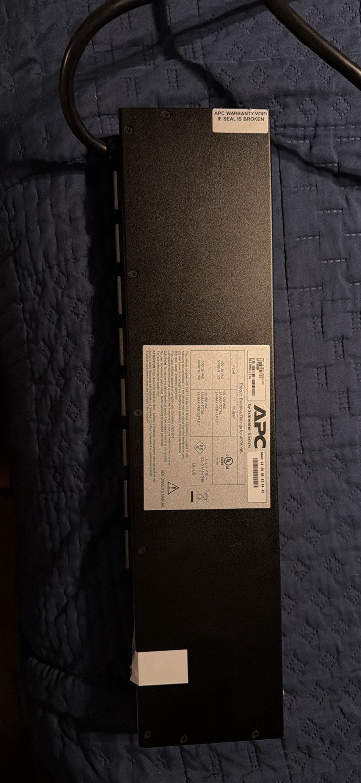 APC AP7800B 8-Outlet Metered Rack PDU 12A