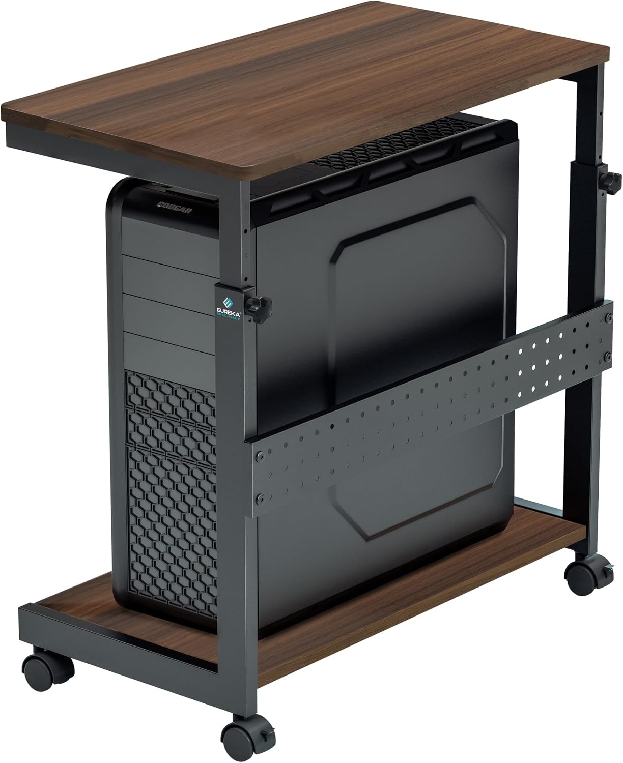 EUREKA ERGONOMIC PC Stand Computer Cart Height Adjustable Rolling Wheels