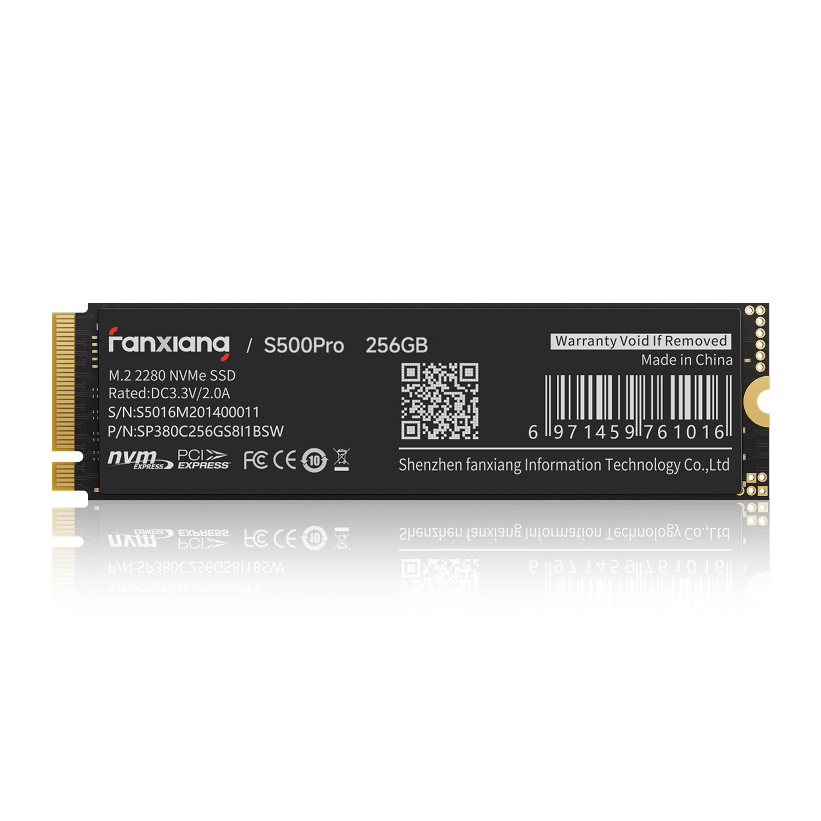 Fanxiang M.2 256GB NVMe SSD Internal Hard Drive TLC SSD 3500MB/S PCIe Gen3x4 PC