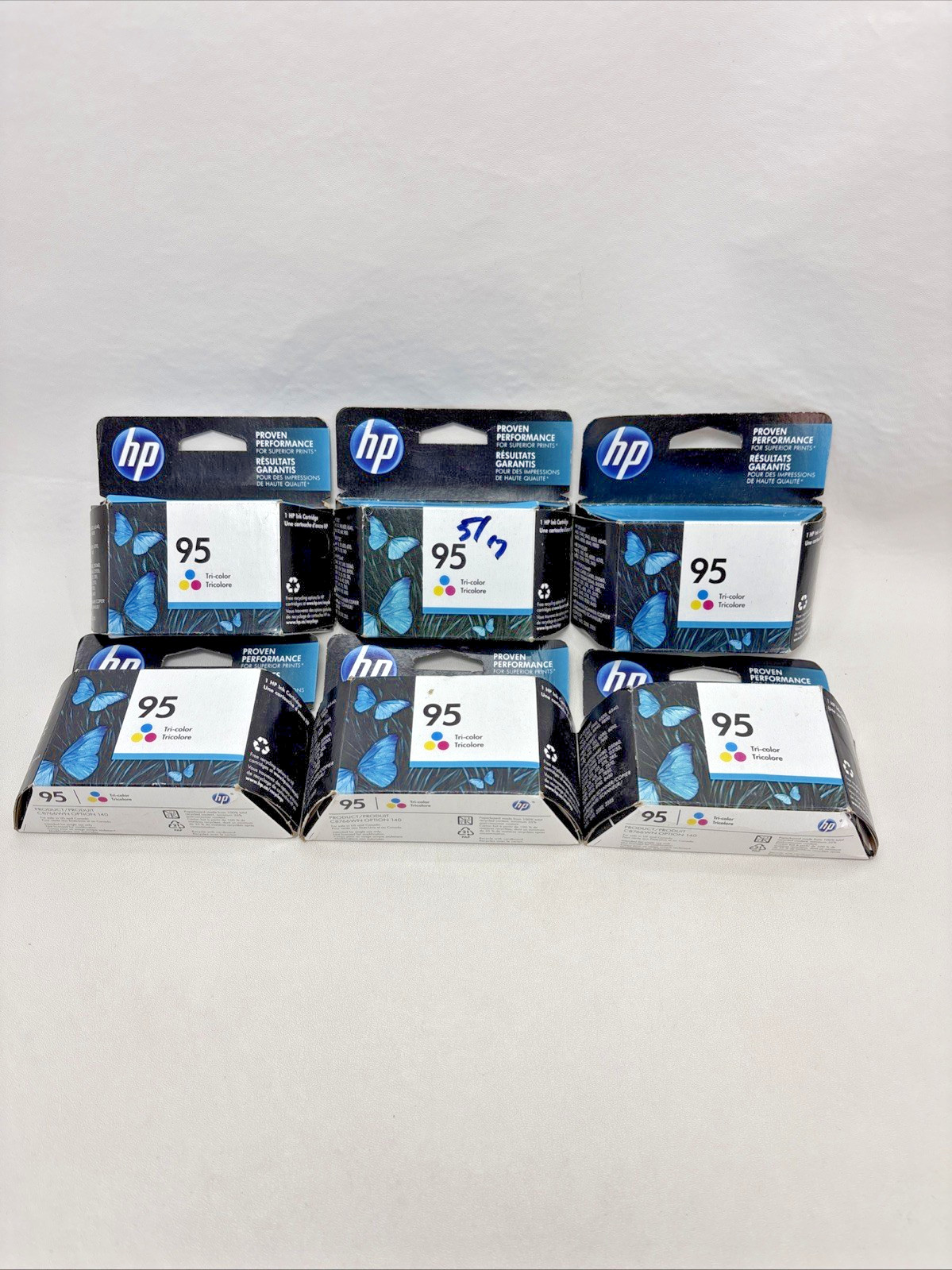 Lot Of 6 HP 95 Tri-Color Original Ink Cartridge SEALED Exp 2019 NOS