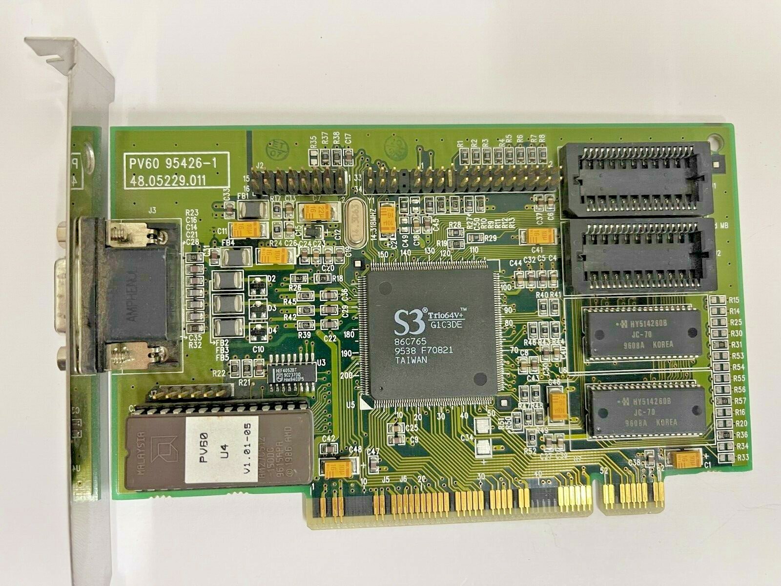 VINTAGE ACER AOPEN PV60 S3 TRIO64V+ 1MB EXP 2MB PCI VGA CARD 48.05229.011 MXB32